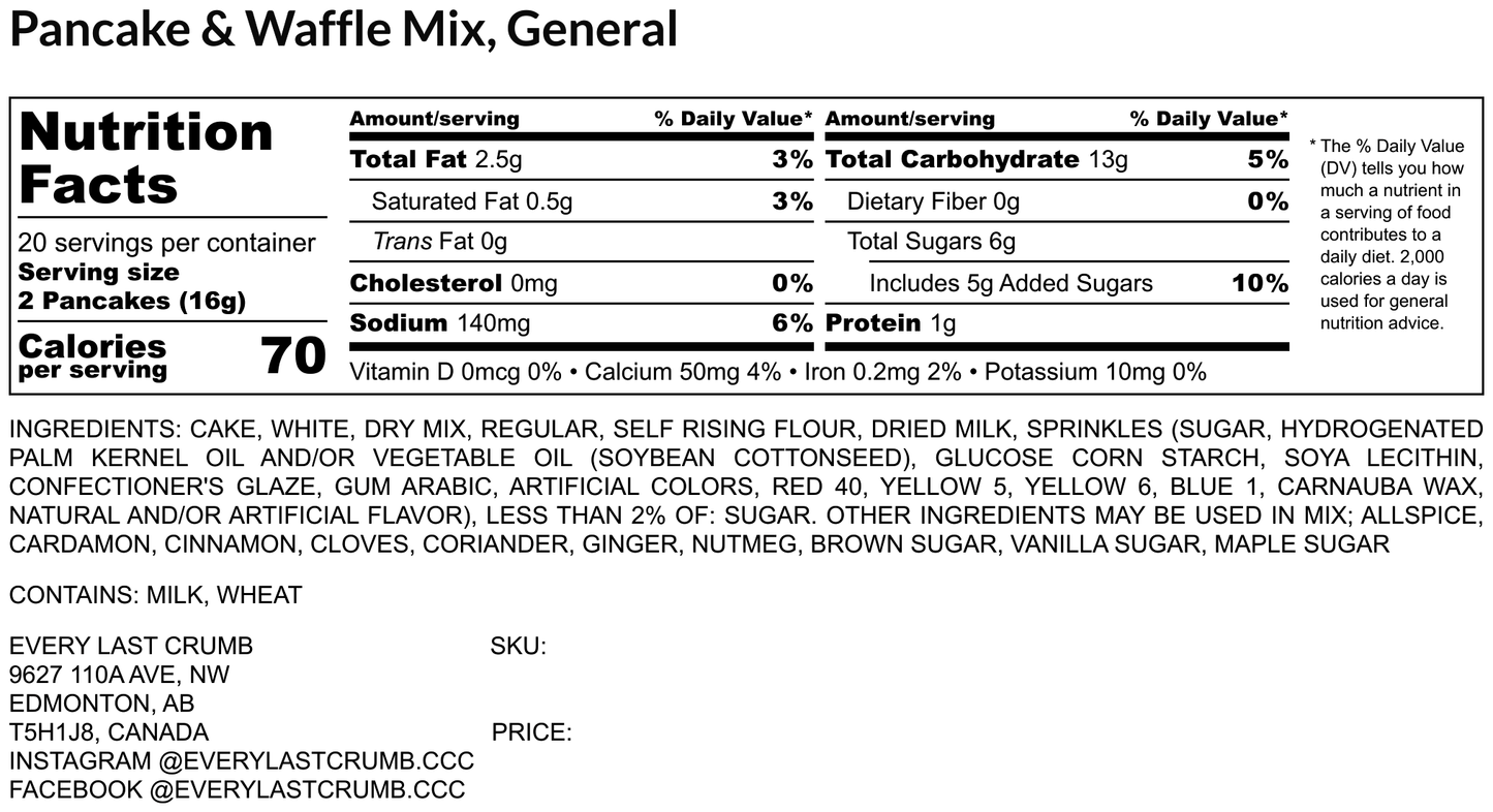 French Toast • Pancake & Waffle Mix