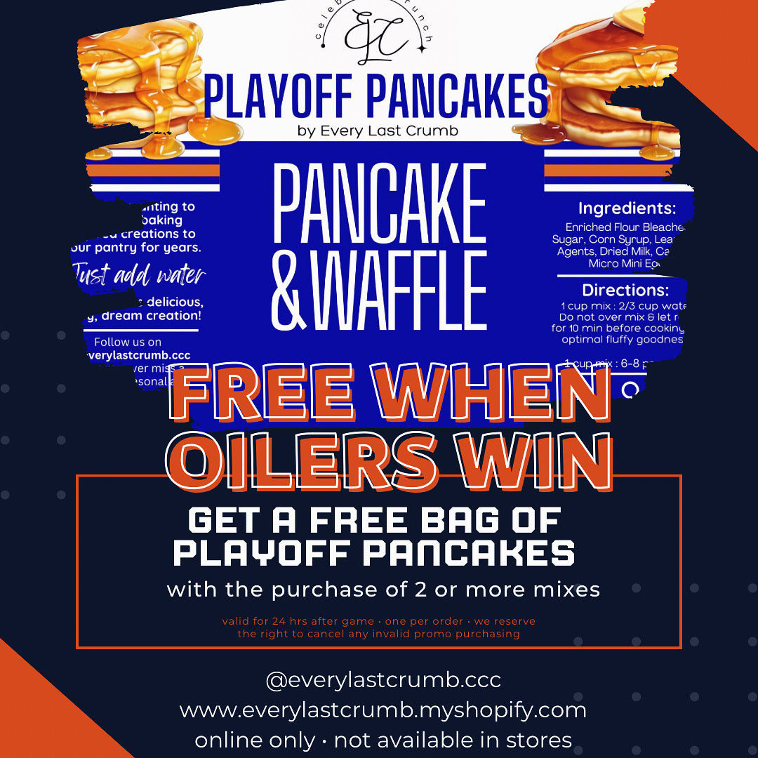 Playoff Pancakes 💙🤍🧡 🏒 🥅  Birthday Cake Flavour